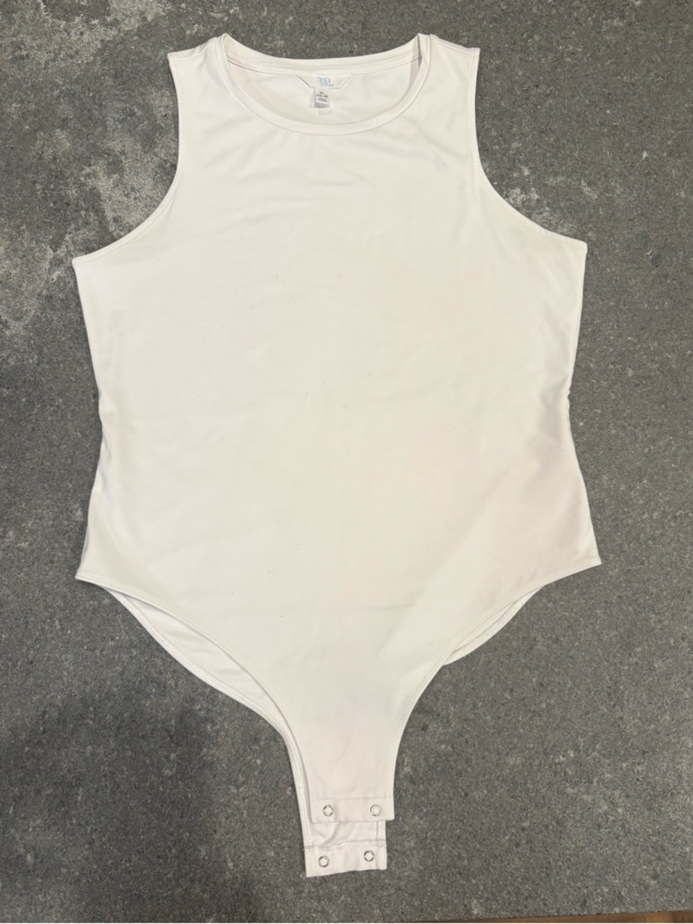 Time and Tru White High Neck Bodysuit.